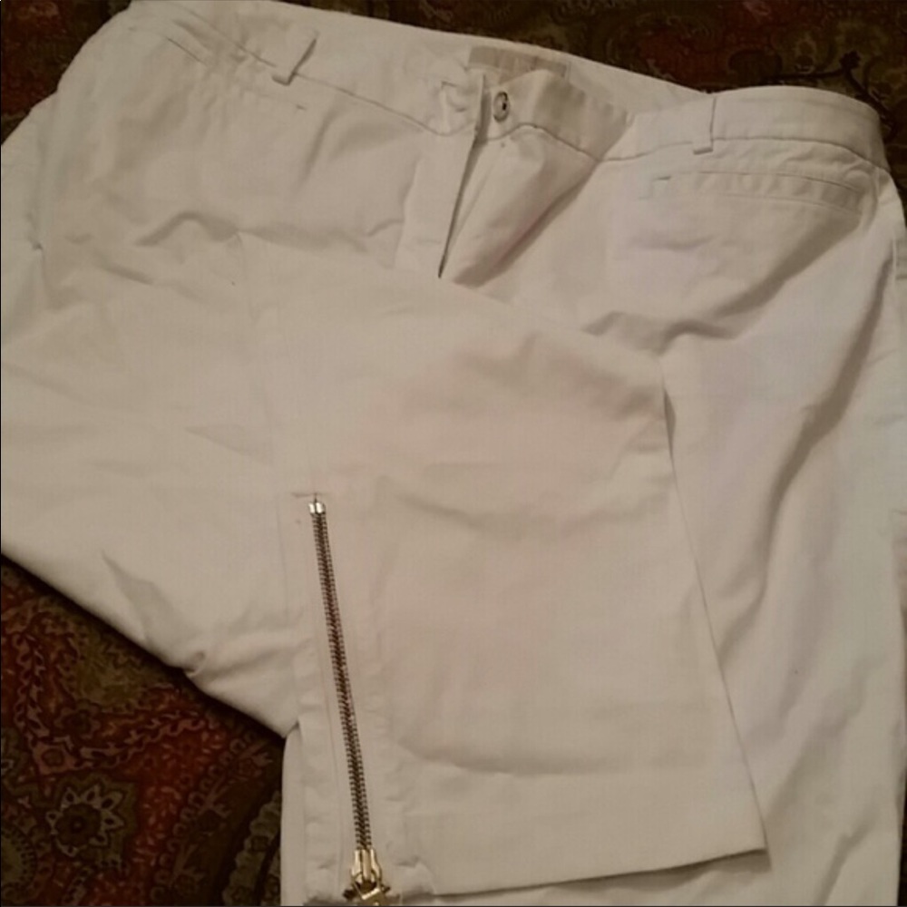 Michael Kors white zipper pants